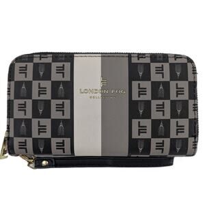 London Fog Black and Gray Women's Wallet